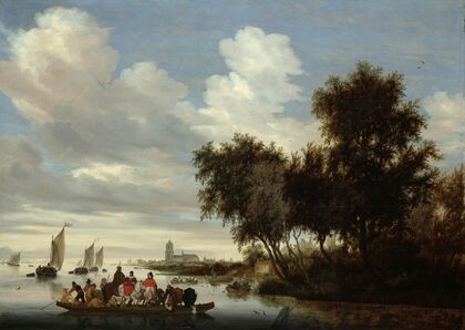 River Landscape with Ferry