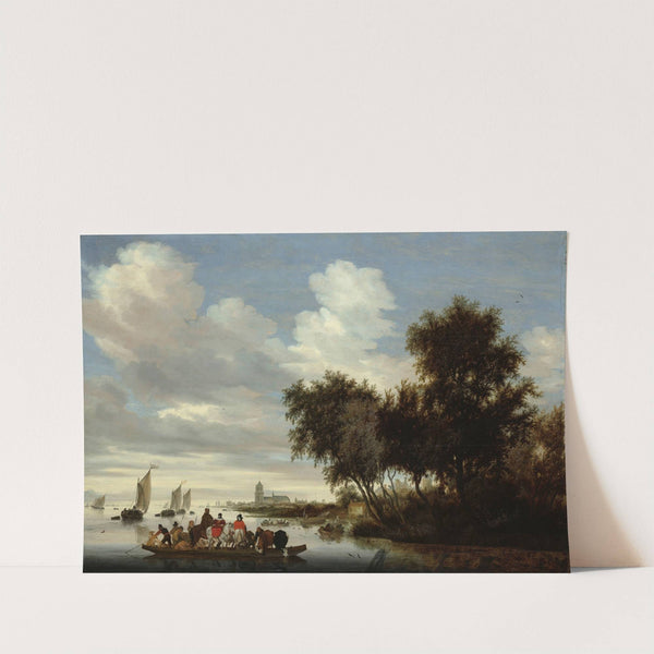 River Landscape with Ferry by Salomon van Ruysdael