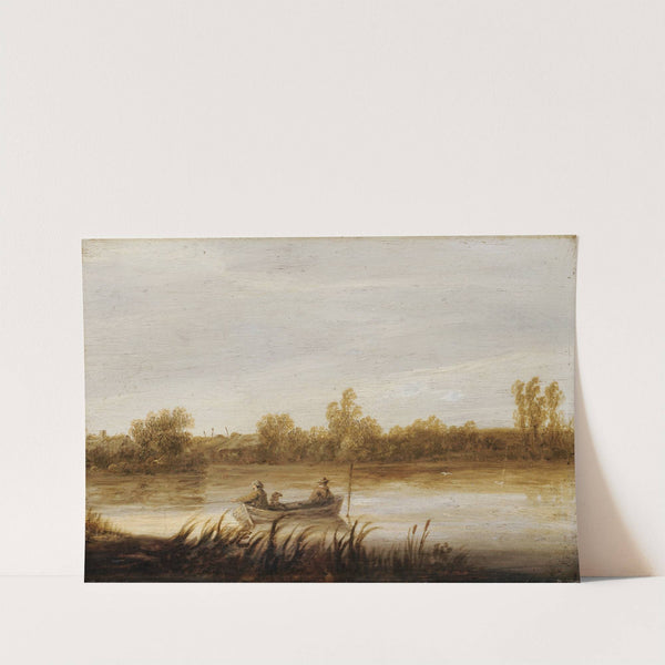 River Landscape With Fishermen In A Boat (1640) by Aelbert Cuyp