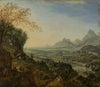 River Landscape with Rhine Motifs and Troops Passing