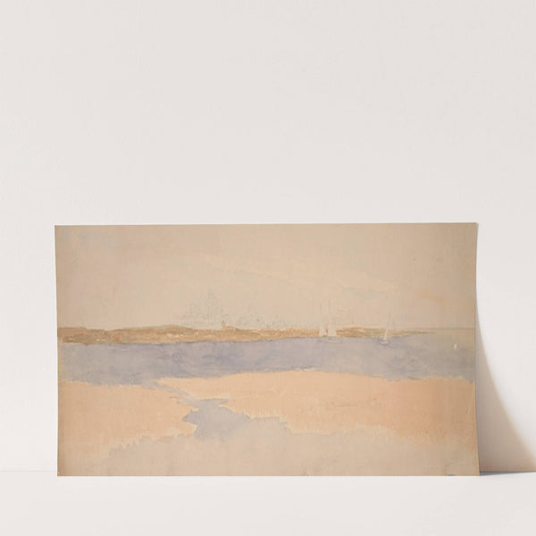 River Landscape with Town on Far Shore by Edwin Austin Abbey