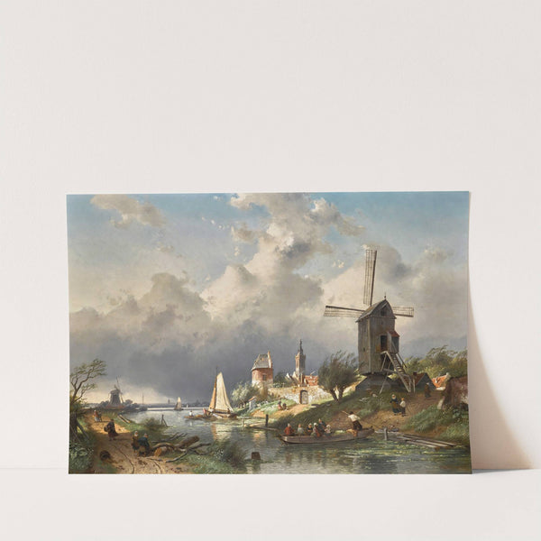 River Landscape With Windmill (1868) by Charles Leickert