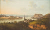 River Rhine at Koblenz overlooking castle and fort Ehrenbreitstein