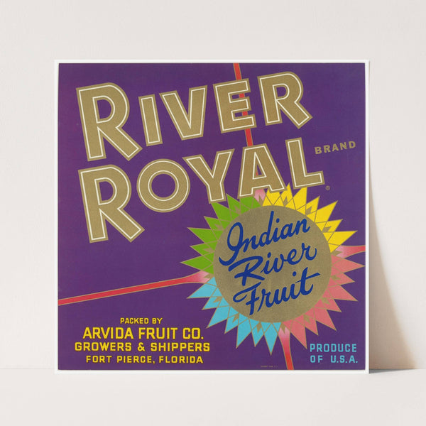River Royal Brand Citrus Label (1930-1950)