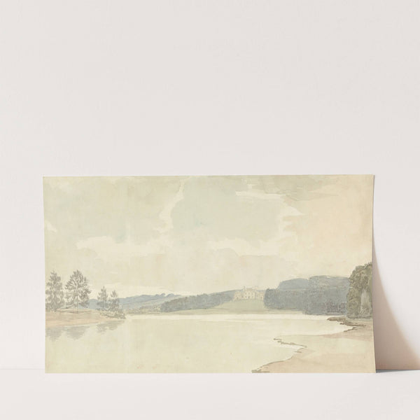 River Scene with a Country House in Distance by Samuel Davis