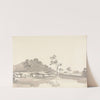 River Scene with a Fort on a hill in the middle distance by Samuel Davis