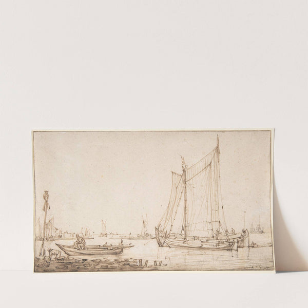 River Scene with Boats (17th century) by Simon de Vlieger