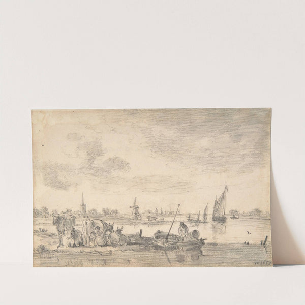 River Scene with Cows by Jan van Goyen