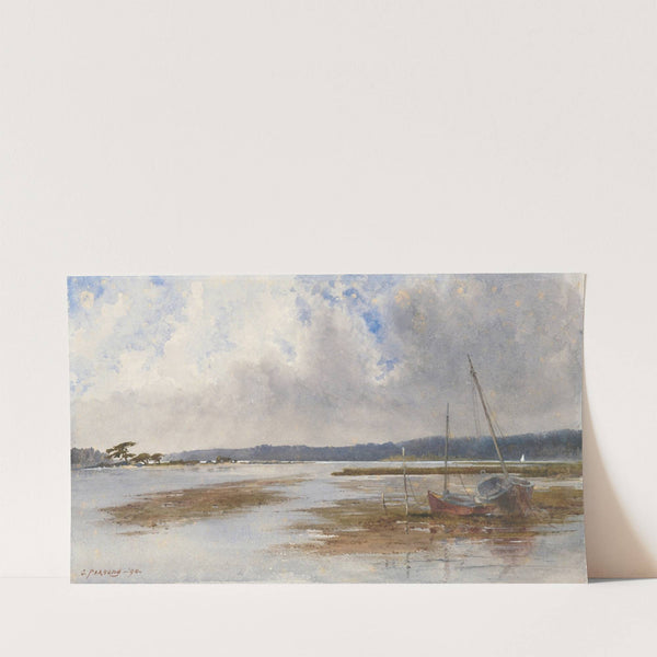 River Scene with Stranded Boats (1890) by Charles Parsons