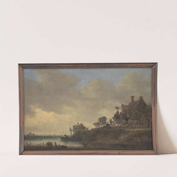 River Scene with the 'Swan' Tavern by Jan van Goyen