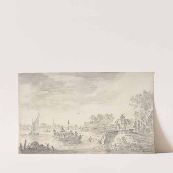 River Scene with Towboat (1653) by Jan van Goyen