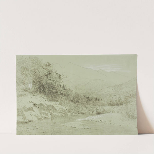 River Stream with Mountains in the Distance (1856-92) by Alexander Helwig Wyant