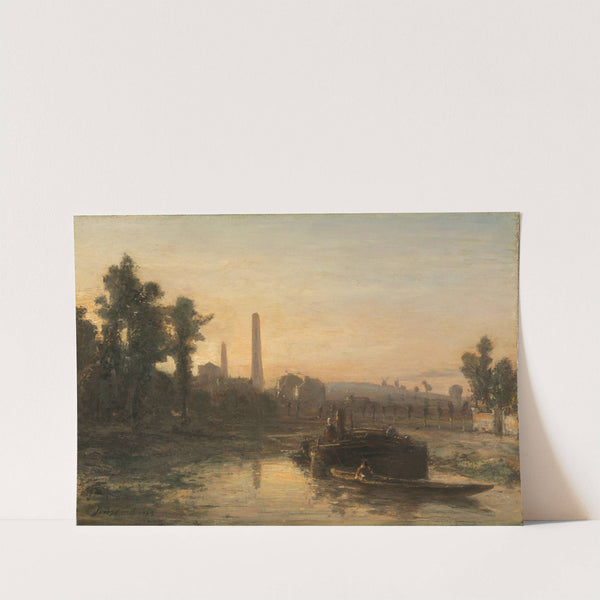 River View in France, possibly near Pontoise by Johan Barthold Jongkind