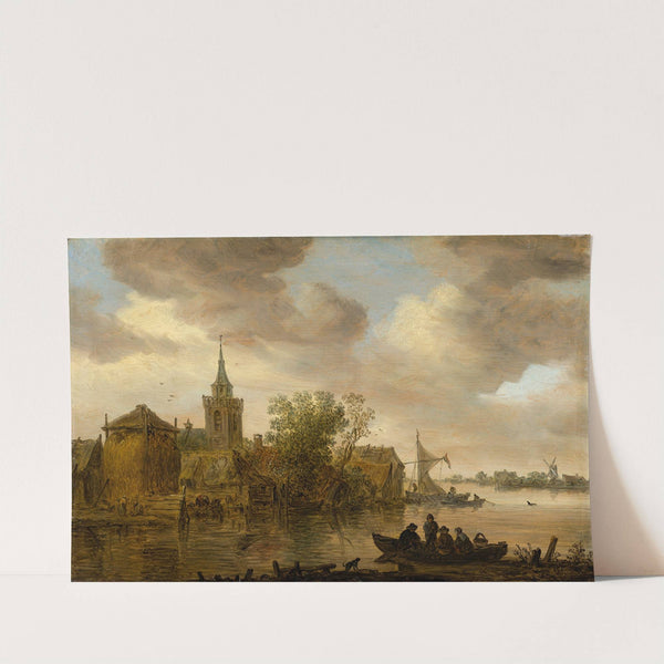River View with Church and Farmhouse by Jan van Goyen