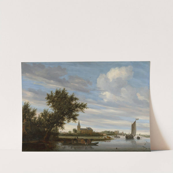 River View with Church and Ferry by Jacob Salomonsz. van Ruysdael