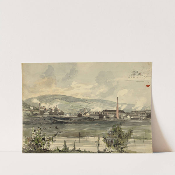 River view with factory (1857) by James Fuller Queen