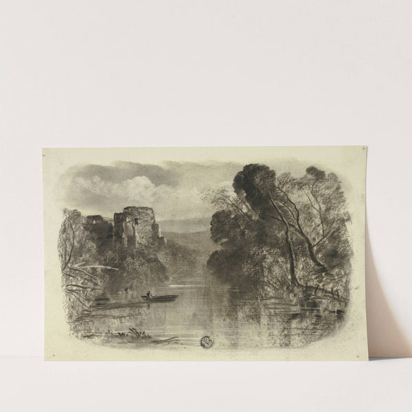 River with Castle Ruin and Boat I by Elizabeth Murray