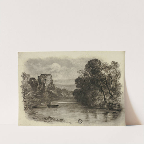 River with Castle Ruin and Boat II by Elizabeth Murray