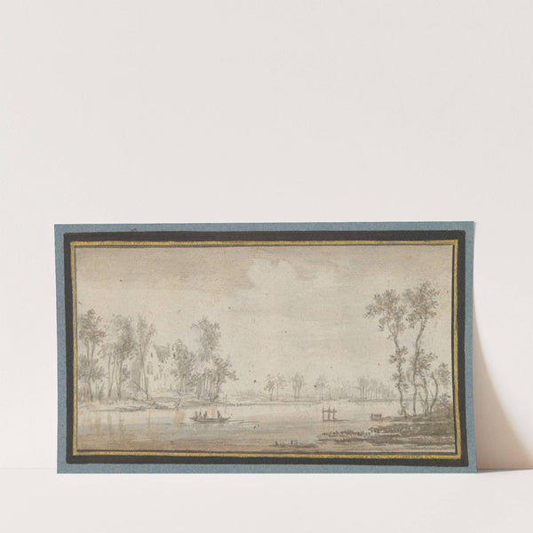 River with house and rowboat (17th century) by David Colijns