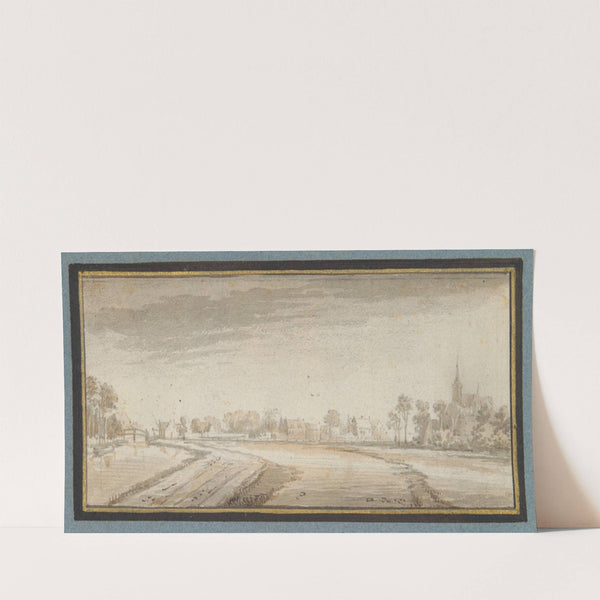 River with village and church (17th century) by David Colijns