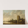 Riverside with an Old Tower by Jan van Goyen