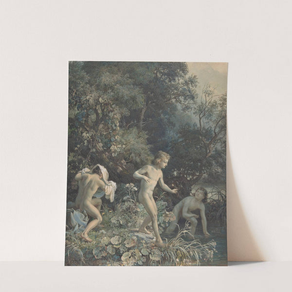 Riverside with Three Bathing Boys by Christian Friedrich Gille