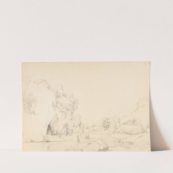 Rivière avec rochers et pêcheurs by Jacques-Raymond Brascassat