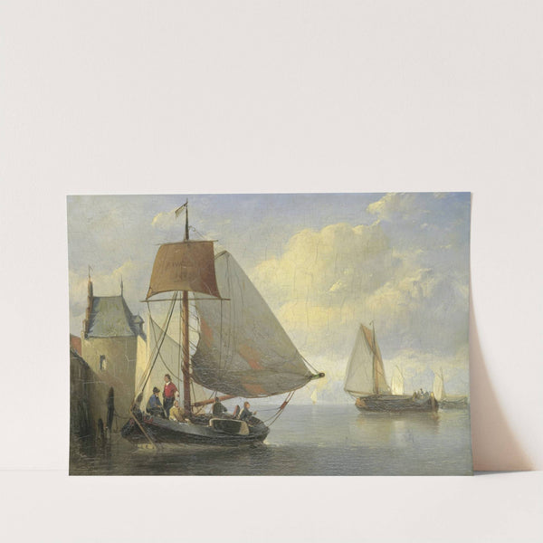 Riviergezicht met een waltoren geïnspireerd op de Camperveerse toren te Veere by Antonie Waldorp