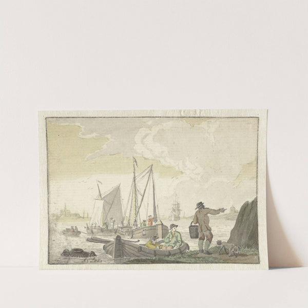 Riviergezicht met schepen by Nicolaes Aartman