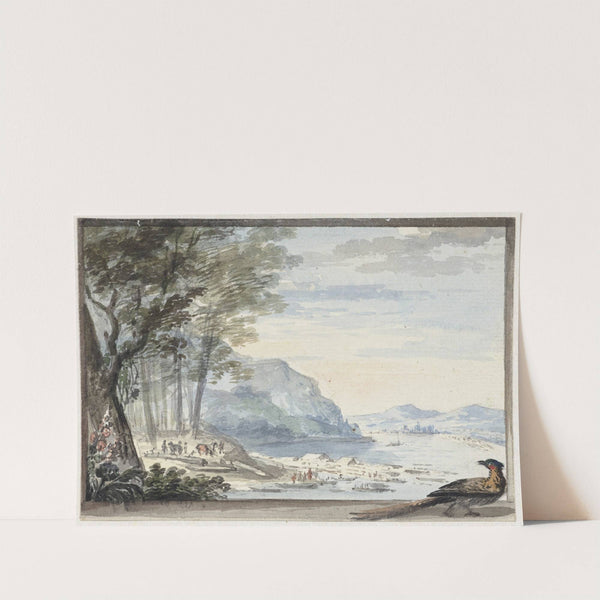 Rivierlandschap met op de voorgrond een hoen (1720 - 1792) by Aert Schouman