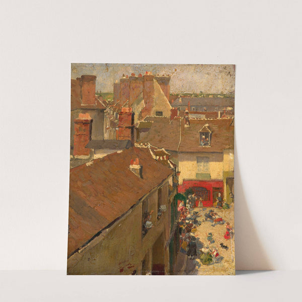 Rixe sur une place de village, vue de haut by André Devambez