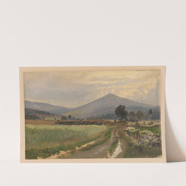 Road in Zlate Hory with a view of Mount Biskupia Kopa (1850-1881) by Adolf Dressler