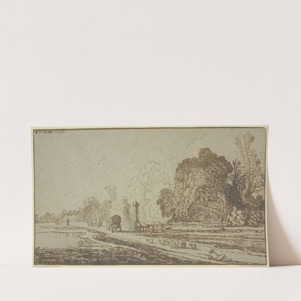 Road leading to a village (1616) by Esaias van de Velde