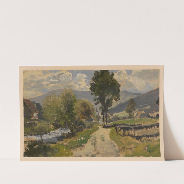 Road to church in Zlate Hory (1850-1881) by Adolf Dressler
