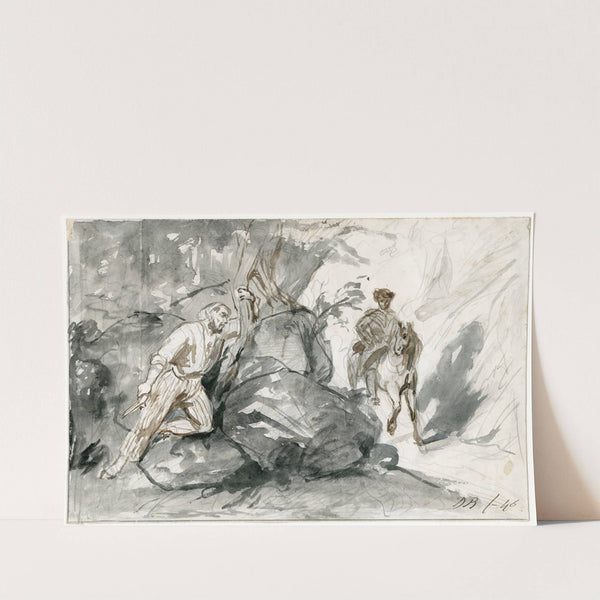 Robber awaitng his victim in an ambush (1846) by David Bles