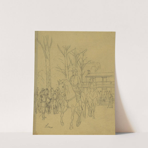 Robert E. Lee leaving the McLean House following his surrender to Ulysses S. Grant by Alfred Rudolph Waud