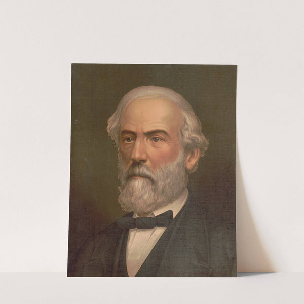 Robert Edward Lee, head-and-shoulders portrait, facing left (1877) by Strobridge & Co. Lith.