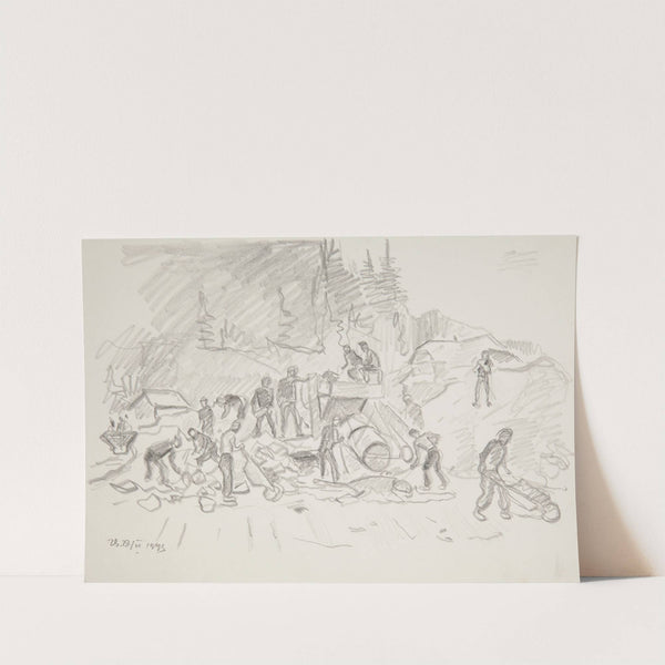 robotnicy przy pracy w kamieniołomie. by Ivan Ivanec