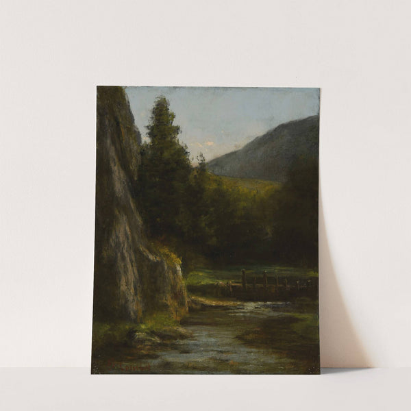 Rochers, sapins, ruisseau by Gustave Courbet