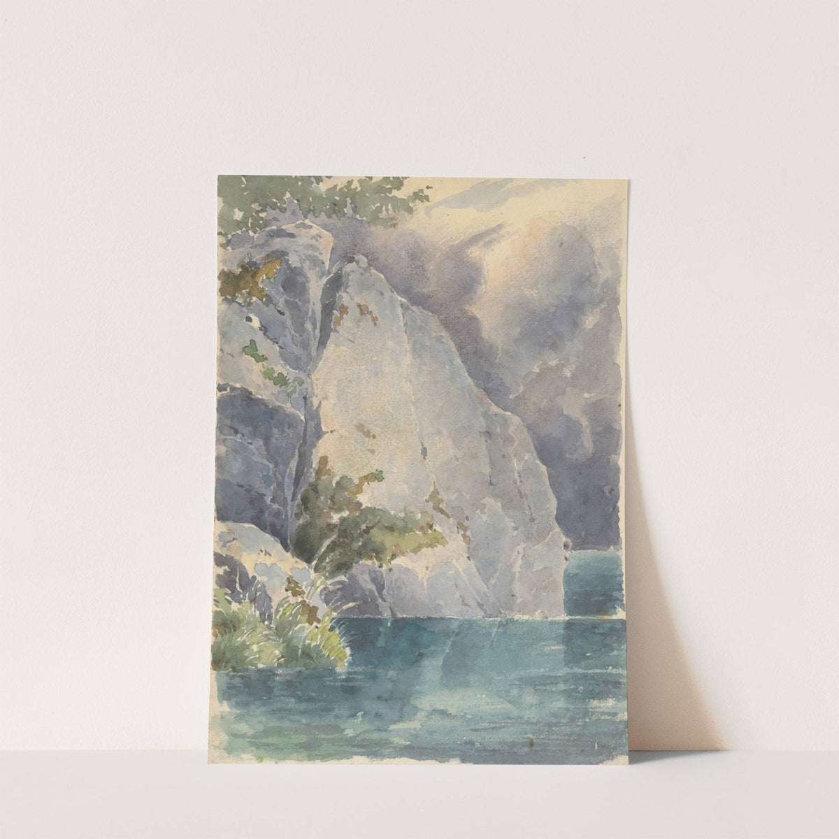 Rock above a Lake by Friedrich Carl von Scheidlin