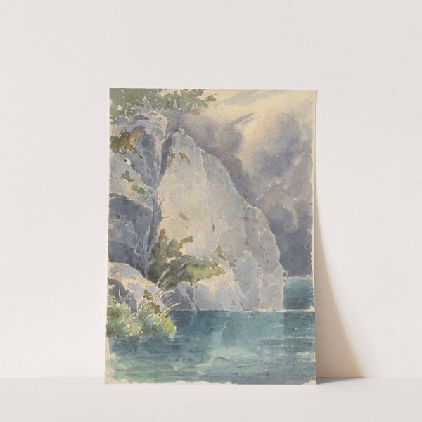 Rock above a Lake by Friedrich Carl von Scheidlin