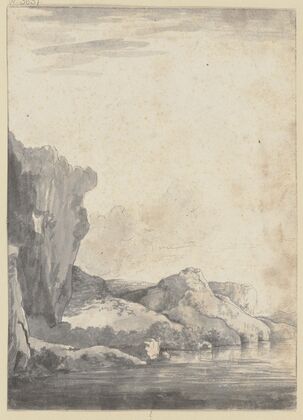 Rock section by the water