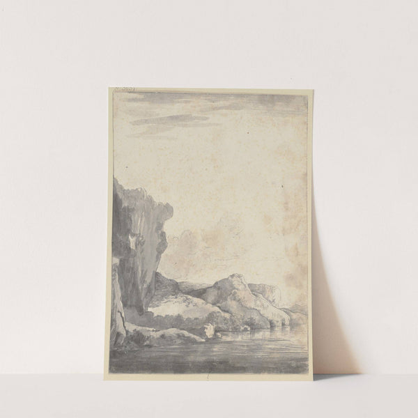 Rock section by the water by Jacob van Ruisdael