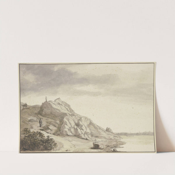 Rock section by the water by Lambert Doomer