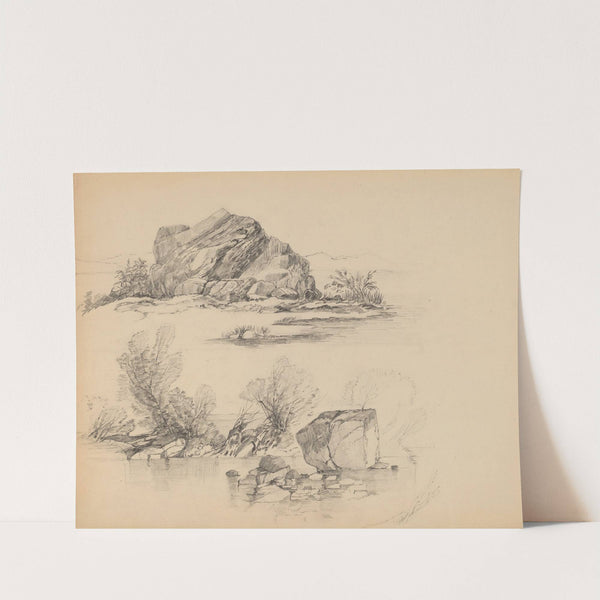 Rocks Along a Lakeshore (recto) by John William Casilear