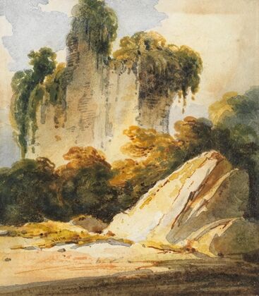 Rocks and overgrown masonry, Bengal