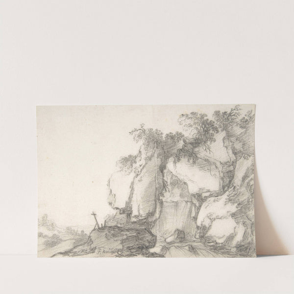 Rocks Overgrown with Bushes by François van Knibbergen