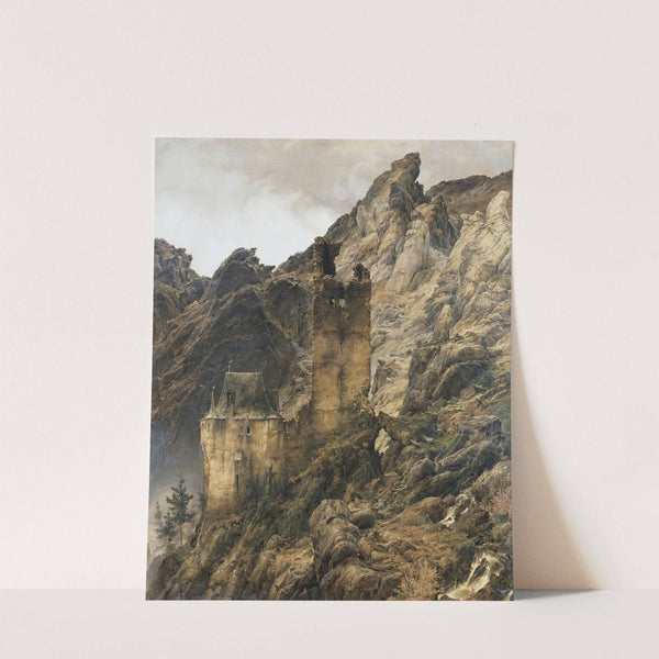 Rocky Landscape, Gorge with Ruins by Karl Friedrich Lessing