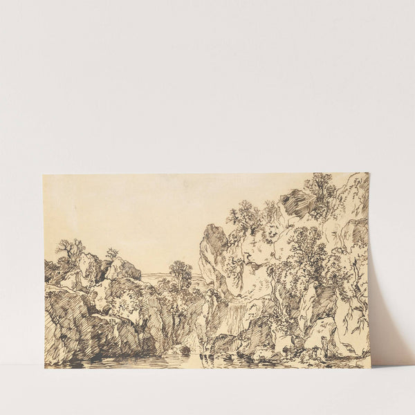 Rocky Landscape with a Lake (1749–1822) by Franz Kobell