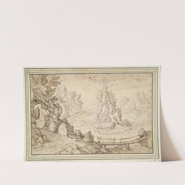 Rocky Landscape with Bridge by Tobias Verhaecht